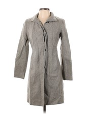 Peserico Women Gray Wool Coat 38 Italian