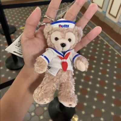 2024 New Disney Duffy Bear Lovely Plush Doll Backpack Decor Keychain Hot