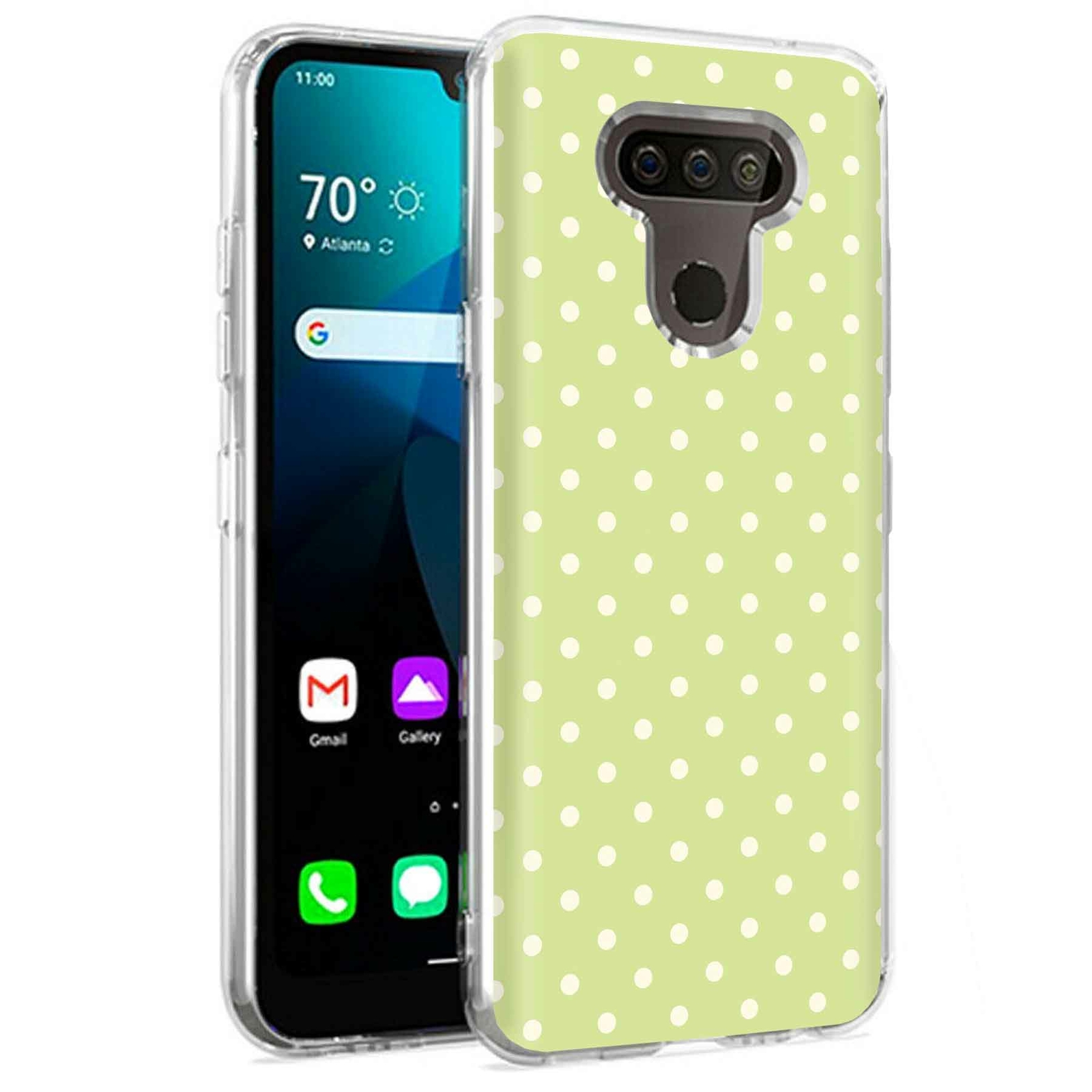 Phone Case for LG Harmony 4,Xpression Plus 3,K40S, Yellow Polka Dots Print