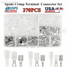 270X Assortment Terminals Kit Electrical Wire Crimp Connectors Male Female Spade