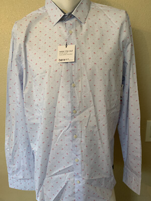 NWT Bar 111 Men's Blue/White Dress Shirt~~~M~$25.99 ~slim Fit~