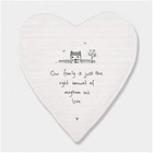 East of India Heart Shaped Porcelain Coaster "OUR FAMILY " PERFECT GIFT