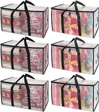 6-Pack Extra Large Carrying Bag with Reinforced Handles, Heavy Duty Storage Bag