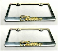 3D Emblem Stainless Steel License Plate Tag Frame Cover Bolts Caps For Cadillac 