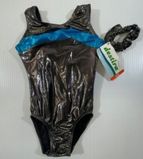 Destination Girls Toddler Shimmer Grey Gymnastic Leotard Scrunchie 2Pc Set XS