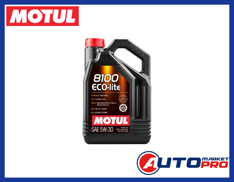 MOTUL 108214 OLIO MOTORE 5W30 8100 ECO-LITE DEXOS 1 100% SINTETICO LITRI 5