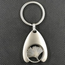 Schl&uuml;sselanh&auml;nger mit Einkaufswagen Chip EKW Chip Ginkgo Blatt ; Ginkgoblatt