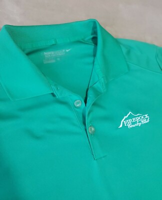 Nike Tour Performance Firerock C.C. mens polo shirt MEDIUM Green short sleeve