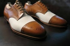 Handmade Men's Leather Two Tone Oxfords Dress Formal Luxury Custom Shoes-524