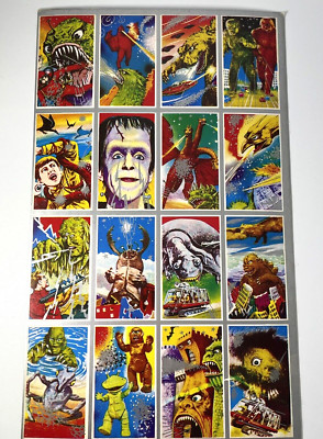 Toho Monster 1960 s Vintage Trading cards rare japan menko Ultra Q Uncut sheet