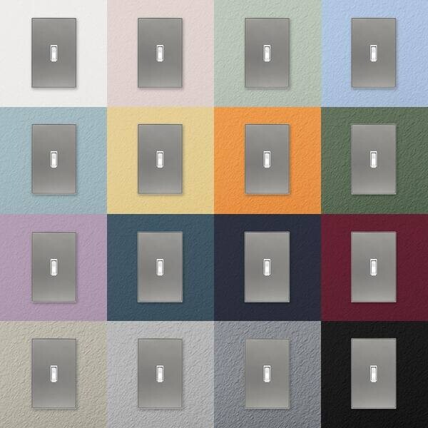 AMERELLE Ansley 2 Gang 1-Toggle and 1-Duplex Metal Wall Plate - Brushed Nickel