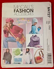 McCall's Pattern M4727 Girl Accessories Hat Poncho Sewing Craft Project 4727 (H)
