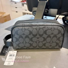 NWT Coach Small Travel Kit In Signature Canvas #2515
