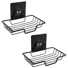 Metal Wall Mounted Soap Holder Bathroom Shower Soap Bar Rack, 2 Pack