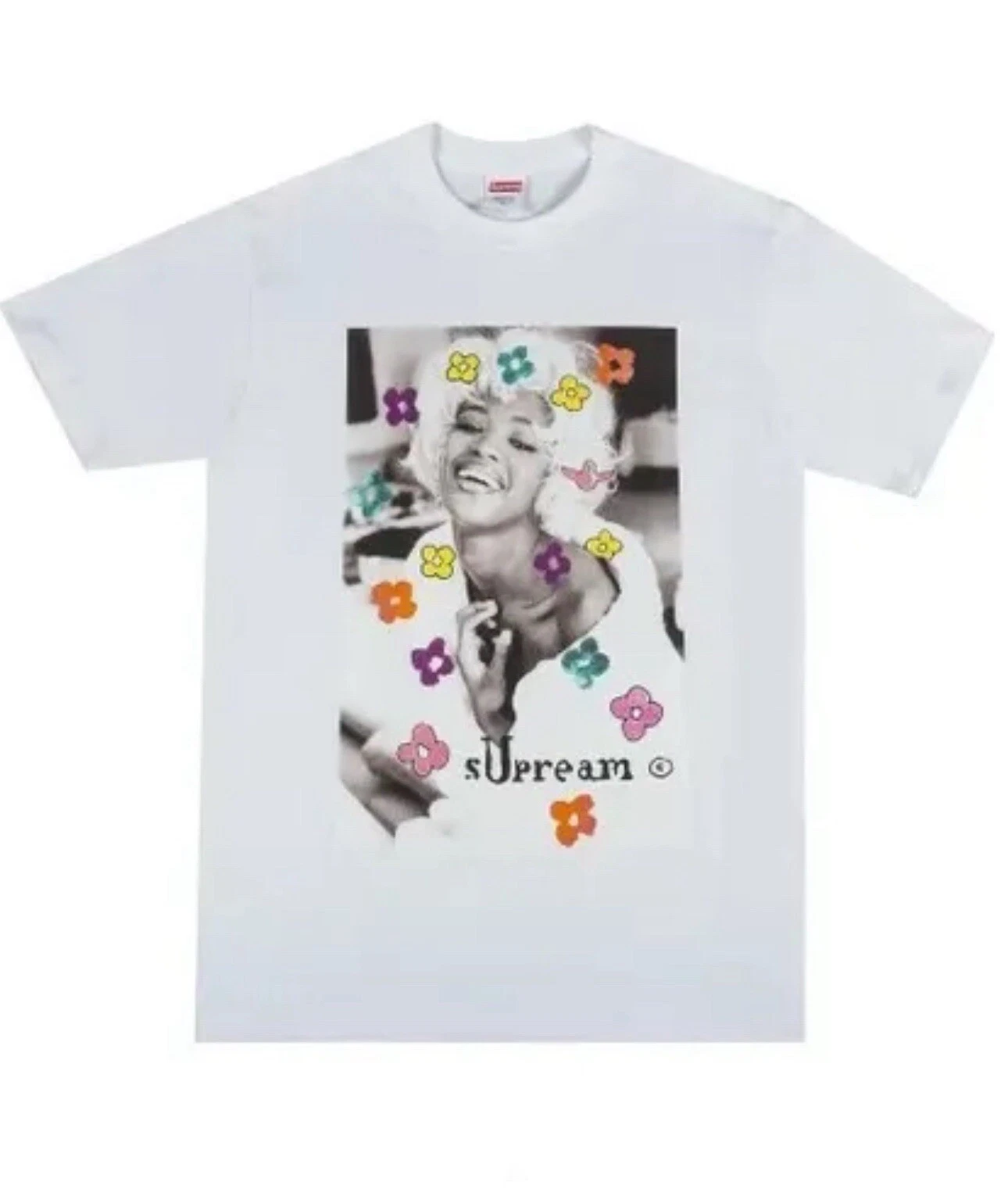 T shirt Supreme taille XL Naomi Campbell blanc neuf scellé fabriqué aux USA