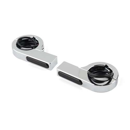 LED Fork Turn Signal Light Indicator Amber For Harley touring Dyna Chrome - Picture 6 of 11