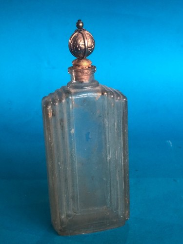 Flacon de parfum ancien à bouchon liège 15,5 cm art deco perfume bottle