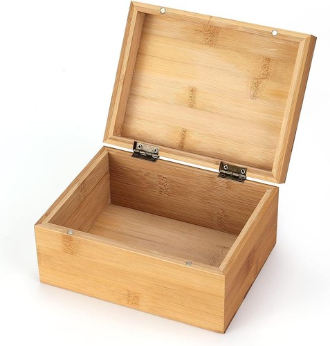 Caja de recuerdo de bambú natural con acabado liso - perfecta para regalos y manualidades - Imagen 3 de 10