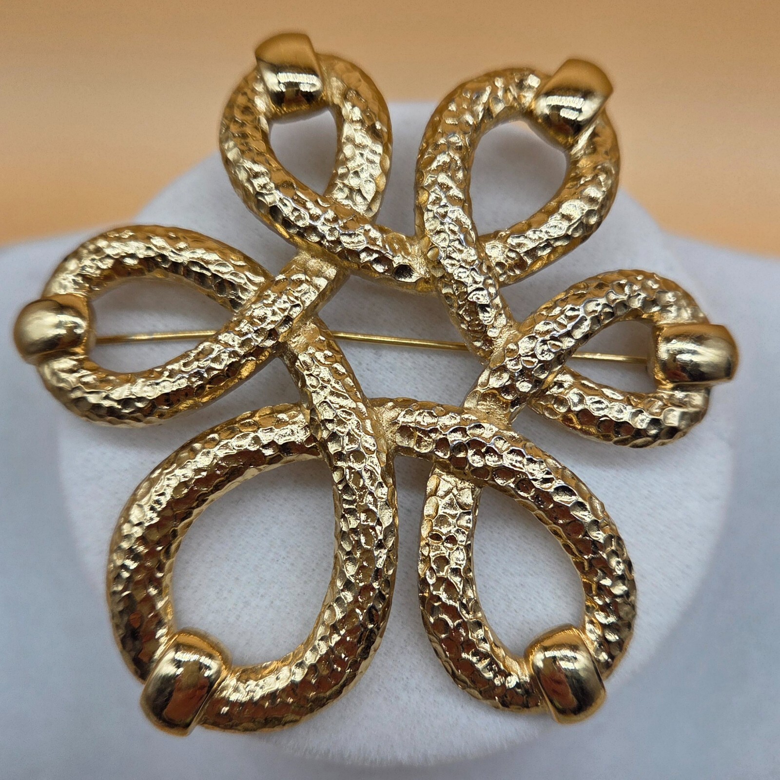 Monet Hammered Texture Runway Statement Large Gol… - image 1