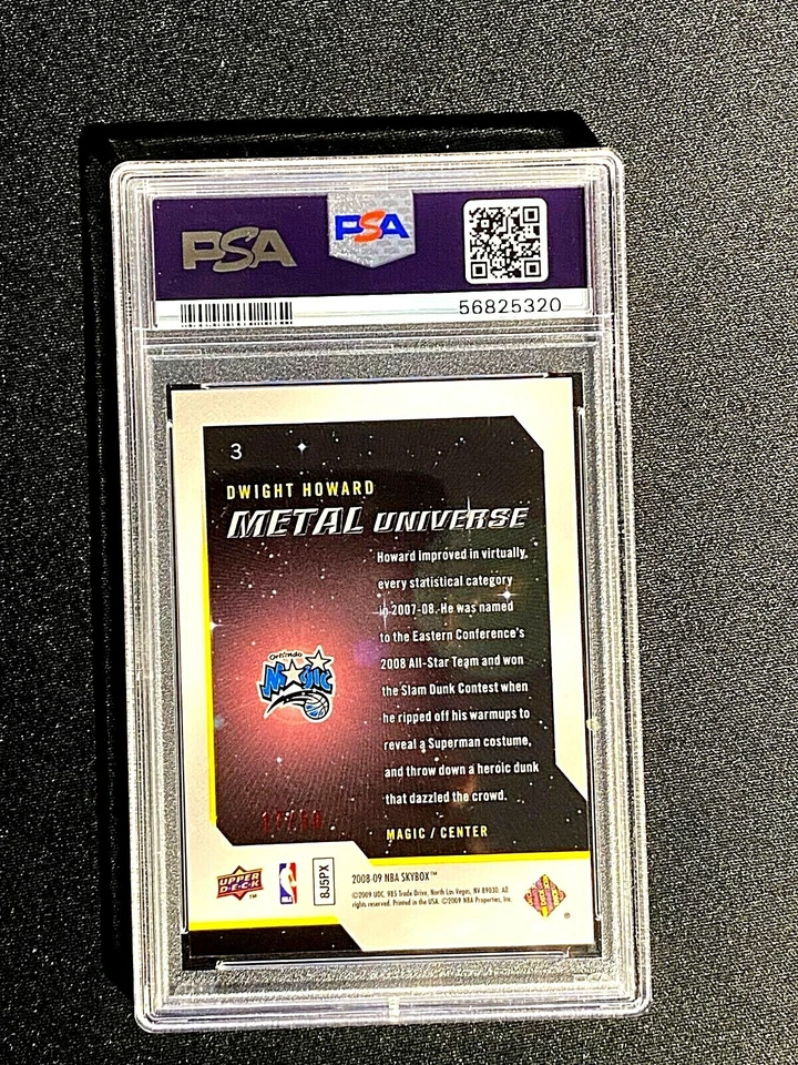 PSA 6 EX/MT 2008 Skybox Metal PMG ROJO Gemas de metales preciosos Dwight Howard/50 3343 Foto 3 de 4