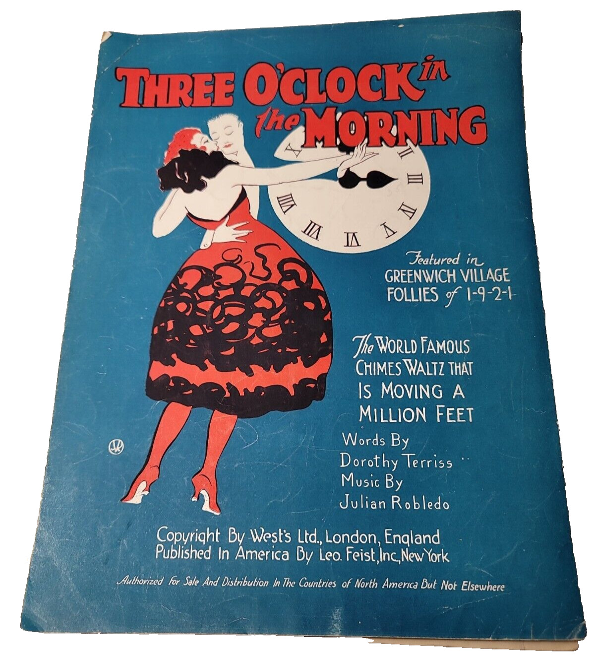 Three O'Clock in The Morning Sheet Music Greenwich Village F