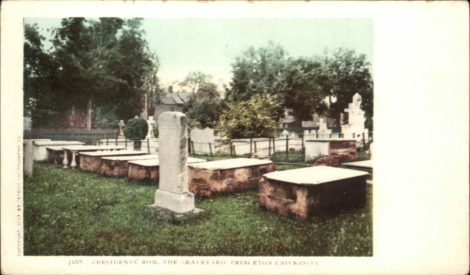 FILA Princeton New Jersey NJ Cemetery President's Row 7268 Detroit Pub c1910 cartolina