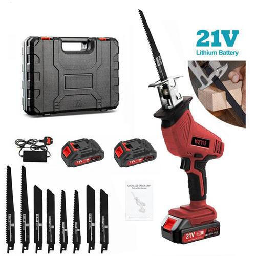 2 Batteries 21V Reciprocating Saw Cordless Hand Saw Electric Wood Metal Cutter - Picture 2 of 12