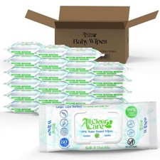 Baby Wipes Bulk Unscented 99 Water Hypoallergenic for Sensitive Skin 24 Packs