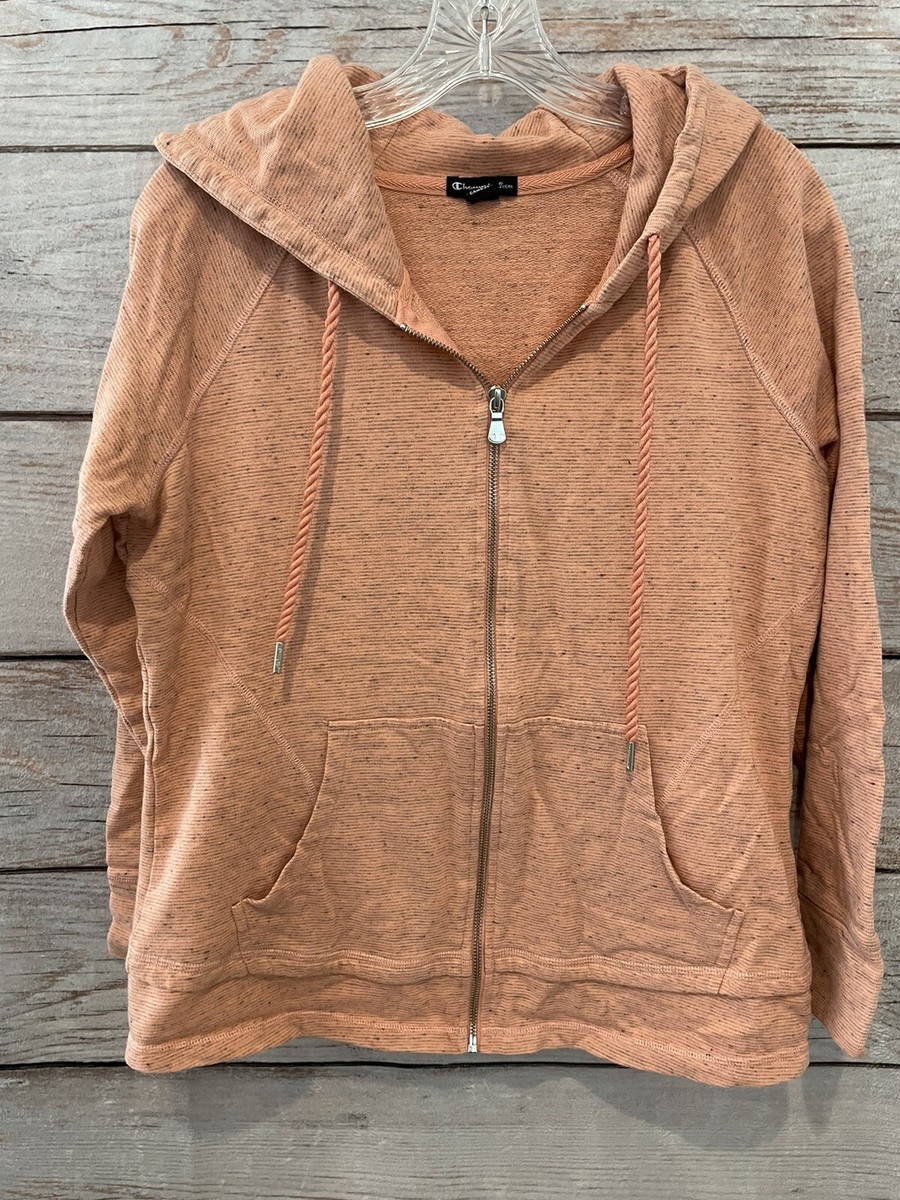 Champion Orange/Gray Variegated Zip Front Hoodie Cotton/Poly