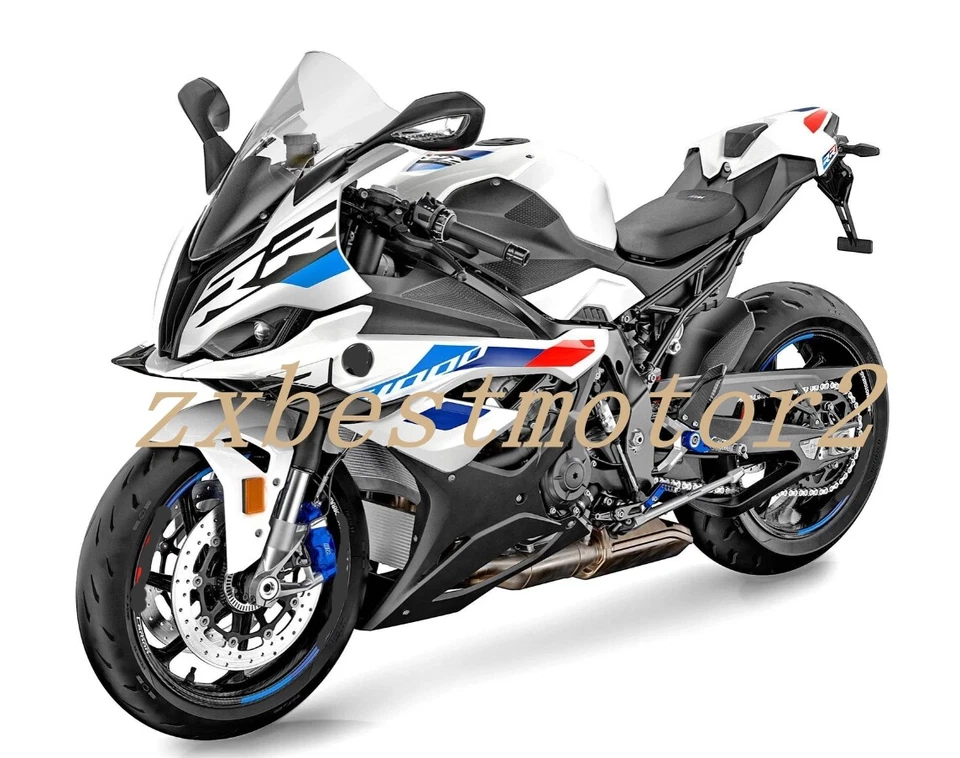 Kit de carenado ABS de inyección rojo y azul blanco para BMW S1000RR 2023-2024 con cubierta de tanque Foto 2 de 4