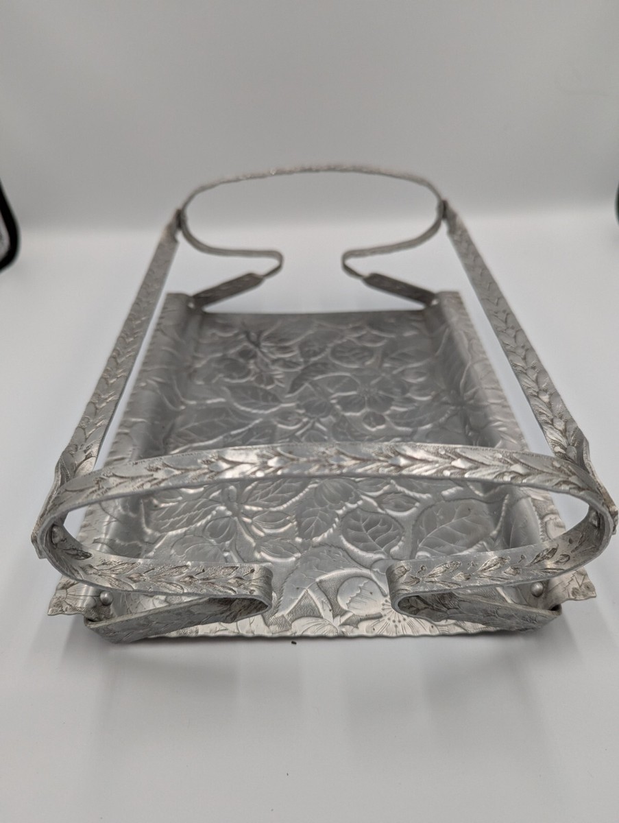 Vintage Aluminum Keystone Ware Paisley Etched Flowers