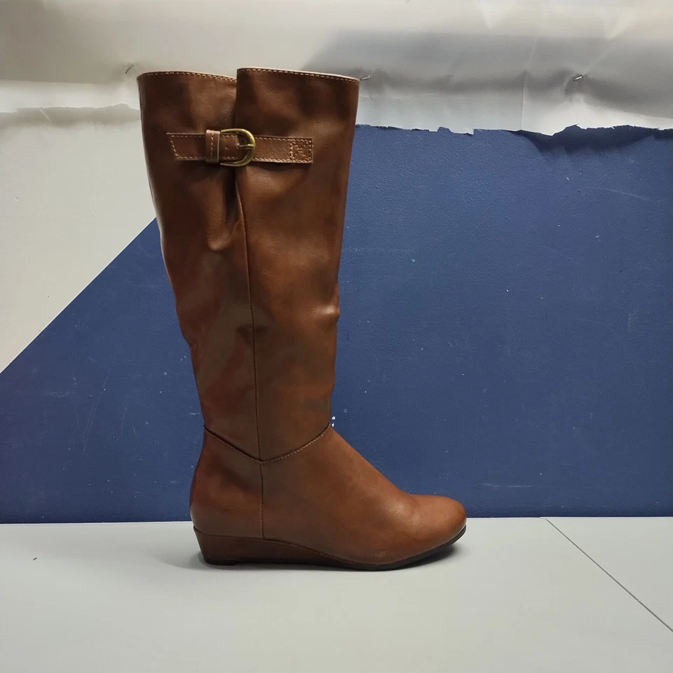 Style&co. Rainne Botas de Montar Occidentales Media Pantorrilla Mujer 5.5M Cuero Marrón Cremallera Lateral Foto 4 de 4