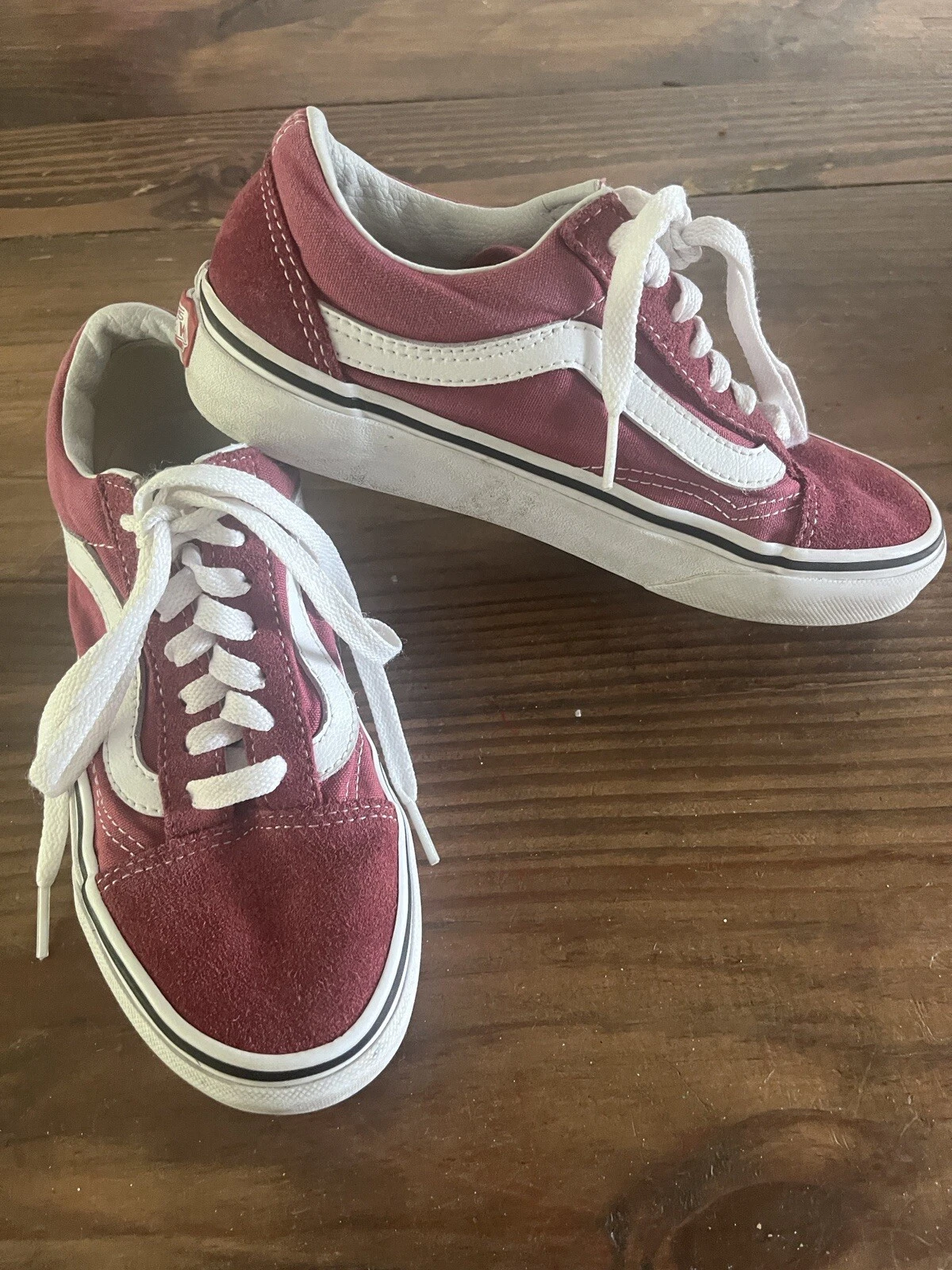 Scarpe da skate Vans Oldol Skooln MAROONe bianchete stringatete scamo D 5omo uom