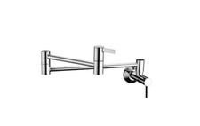 Luxier Contemporary 2-Handle Wall-Mounted Pot Filler in Chrome