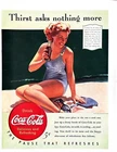 1940 COCA COLA Genuine Vintage Print Ad Coke Soda Pop Girl on Beach