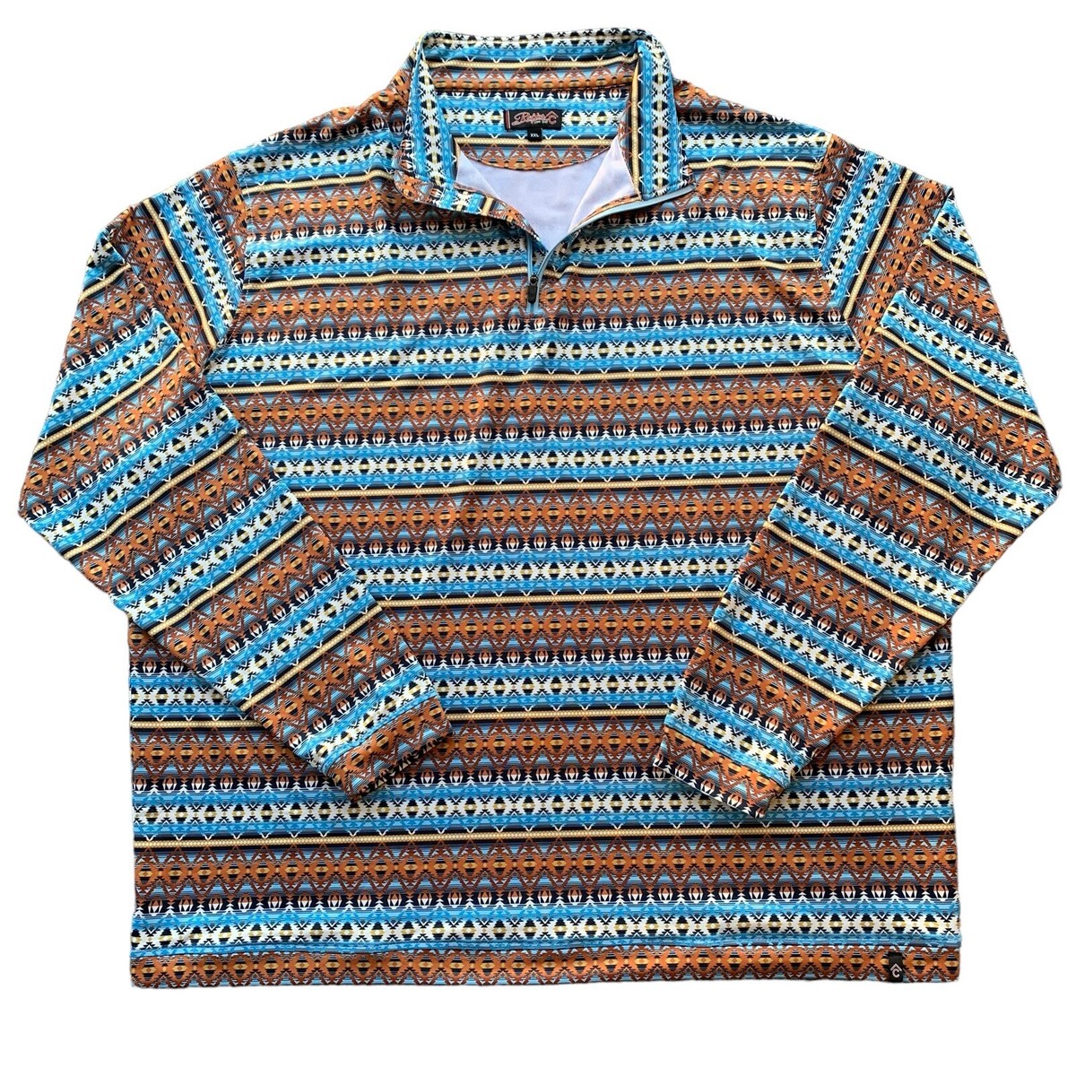Rafter C Pullover Shirt Aztec Print Long Sleeve 1/4 Zip Men's XXL