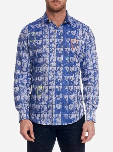 Robert Graham The Audition besticktes Film Streifen Sport Shirt Größe 2XL UVP 250 $