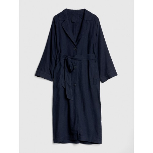 Gap Belted Longline Topper Jacket in Linen-Cotton, KHAKI SIZE XS #468111 W0209H - Picture 5 of 6