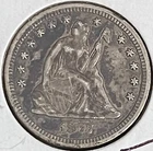 1877-CC Seated Liberty quarter , nice original XF