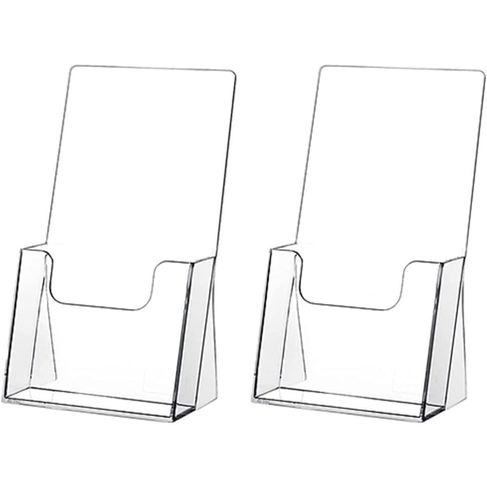 Acrylic Brochure Holder,2 packs Thicker Countertop Literature Holder Plastic