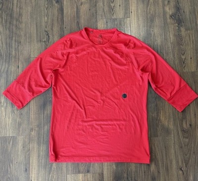 Under Armour Shirt Mens Large Red 3/4 Sleeve Rush Celliant Recovery Training Gym