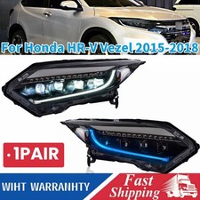 2PCS For Honda HR-V Vezel 15-18 Led Headlight Assembly DRL Hi/Low Beam Projector