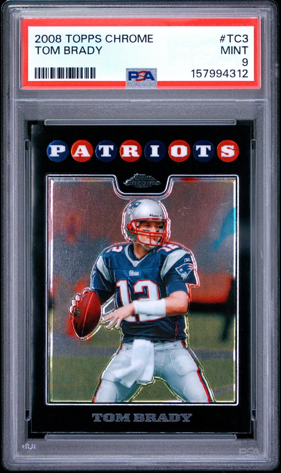 2008 TOPPS CHROME #TC3 TOM BRADY PSA 9