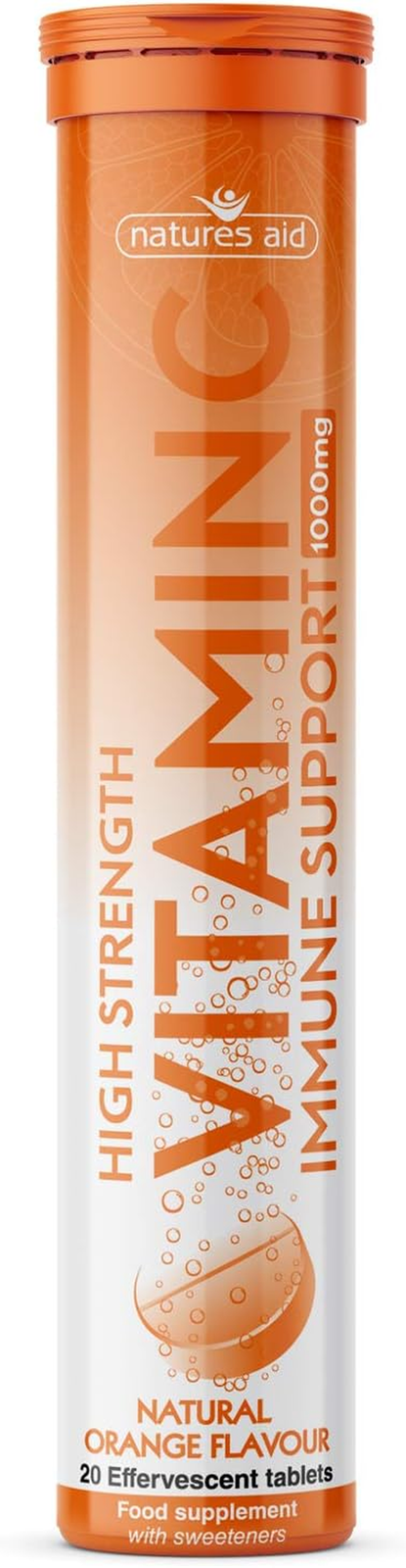 Vitamin C 1000Mg Effervescent 20 Tablets – High Strength Fizzy Supplement – Immu