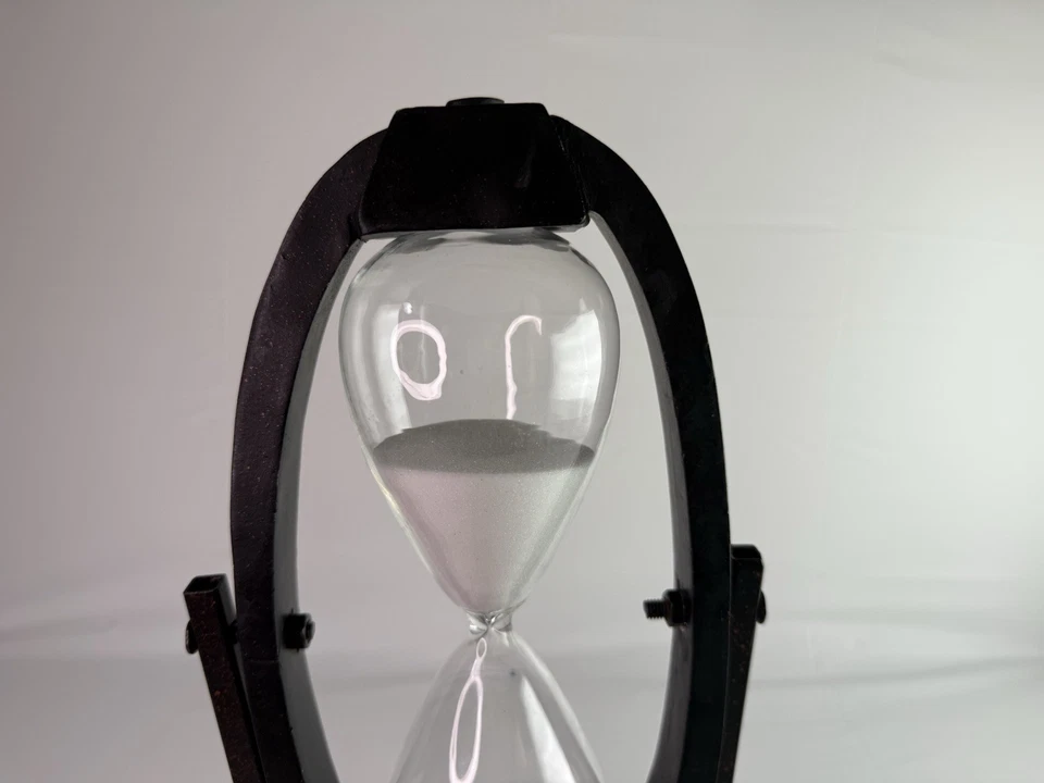 Temporizador de areia ampulheta armação de metal industrial grande 15 pol. decoração decorativa para casa - Imagem 2 de 4