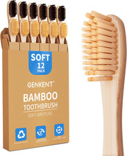 Bamboo Toothbrushes 12 Pack BPA Free Soft Bristles Toothbrush