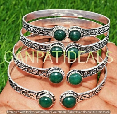 Green Onyx Gemstone Bangles 100pcs Wholesale Lots 925 Silver Plated Jewelry