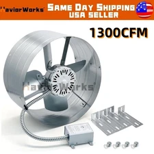 15 Inch Attic Exhaust Fan,1300 CFM,1075 RPM, 3.4 Amp Gable Mount Power Attic Fan