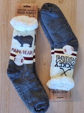 2 pairs of Northern Comfort Bear Family socks - "Hockey Mom" and "Pape Bear"