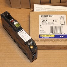 One New Square D QO120PCAFI 1 Pole 20 Amp AFCI Arc Fault Breaker Plug on Neutral